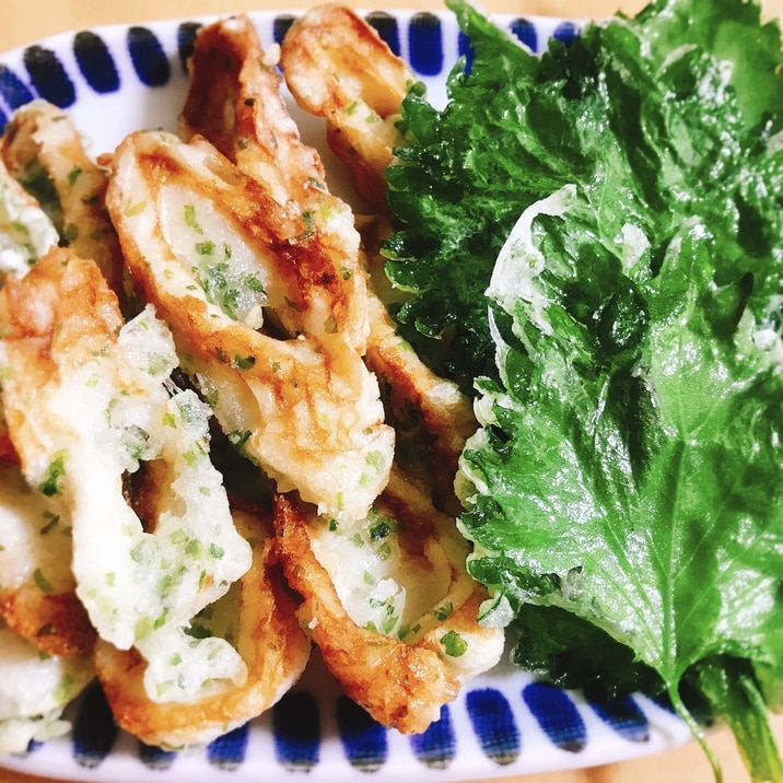 フライパンで！ちくわと大葉の磯辺揚げ